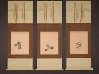 am9991 Hanging Scroll "Gourd, Rock, and Morning Glory" by Shokado Shojo