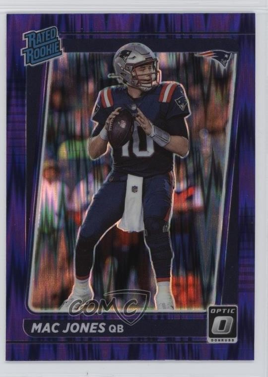 2021 Panini Donruss Optic Rated Rookie Purple Shock Prizm Mac Jones #206 1qo5