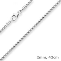 2Mm Veneziakette Rund Silberkette Collier Halskette Aus 925 Silber 42Cm
