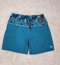 OCEAN CURRENT Volley Shorts Size M Comfort Stretch Swim Trunks Lined Turquoise C