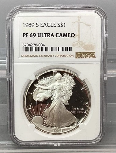1989 S American Silver Eagle - NGC - PF 69 Ultra Cameo