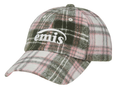 Korean Brand EMIS Multi Color Check Ball Cap Casual Lifestyle Sports Hat Pink