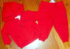 POLO RALPH LAUREN AUTHENTIC BOYS BRAND NEW ORIGINAL 2Pc SET SWEATSUIT Sz 9M, NWT