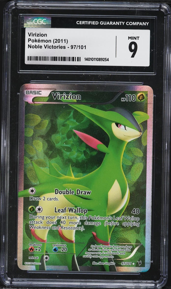 CGC 9 Virizion Full Art Holo Noble Victories B&W 2011 Pokemon Card #97