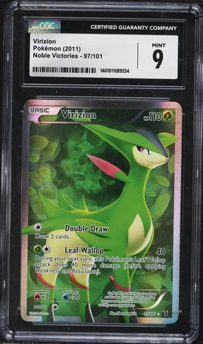 CGC 9 Virizion Full Art Holo Noble Victories B&W 2011 Pokemon Card #97