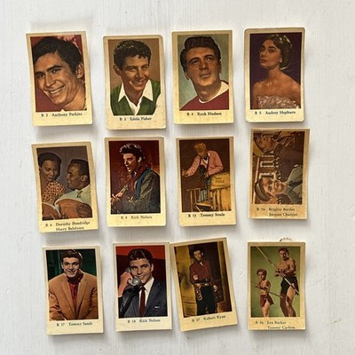Audrey Hepburn Rock Hudson Rick Nelson 1960 Dutch Gum B Set Lot (12)