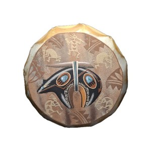 Hand Painted Hand Drum Indian Spirit Bear Rawhide Decorative Ceremonial Art