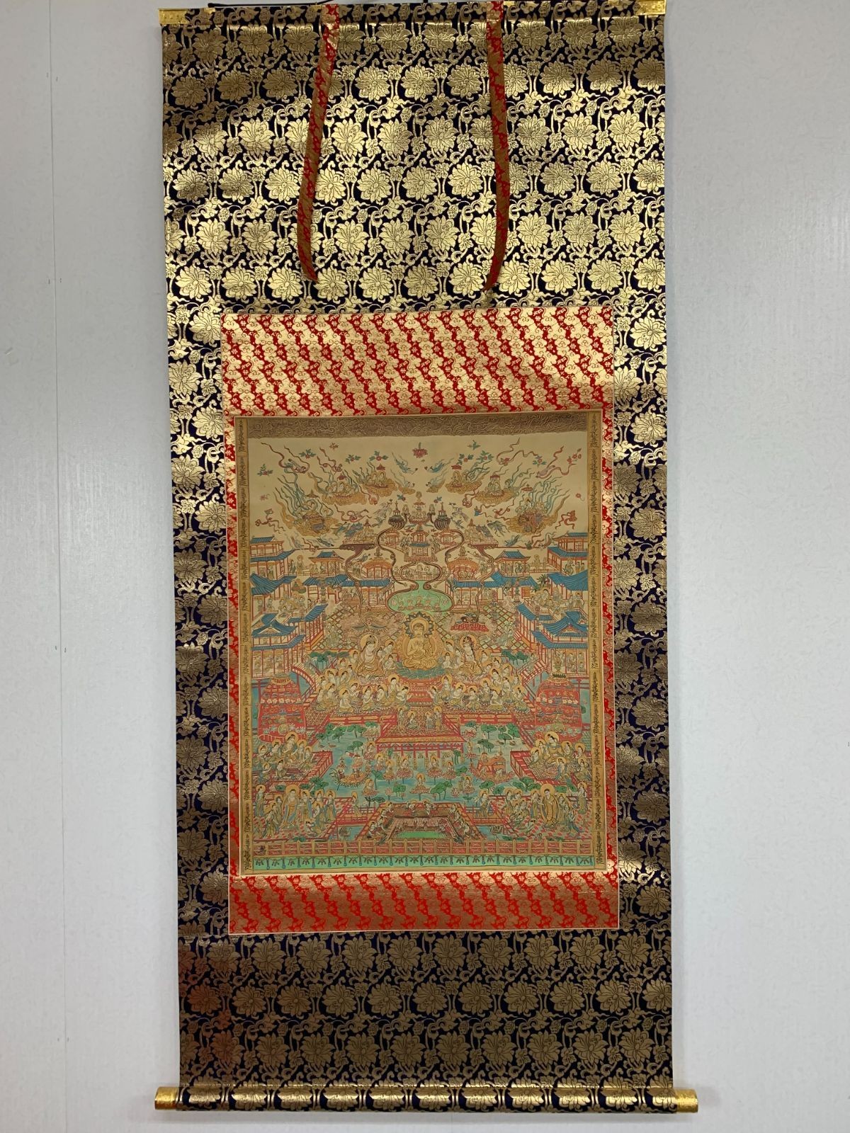 Buddhist Art Taima Mandala Hanging Scroll Print Japanese Antique Wall Decor
