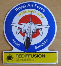 RAF Royal Air Force Panavia Tornado ADV Rediffusion Flight Simulator Sticker