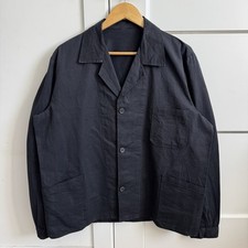 Vintage French Black Faded Cotton Workwear Sanfor Chore Jacket