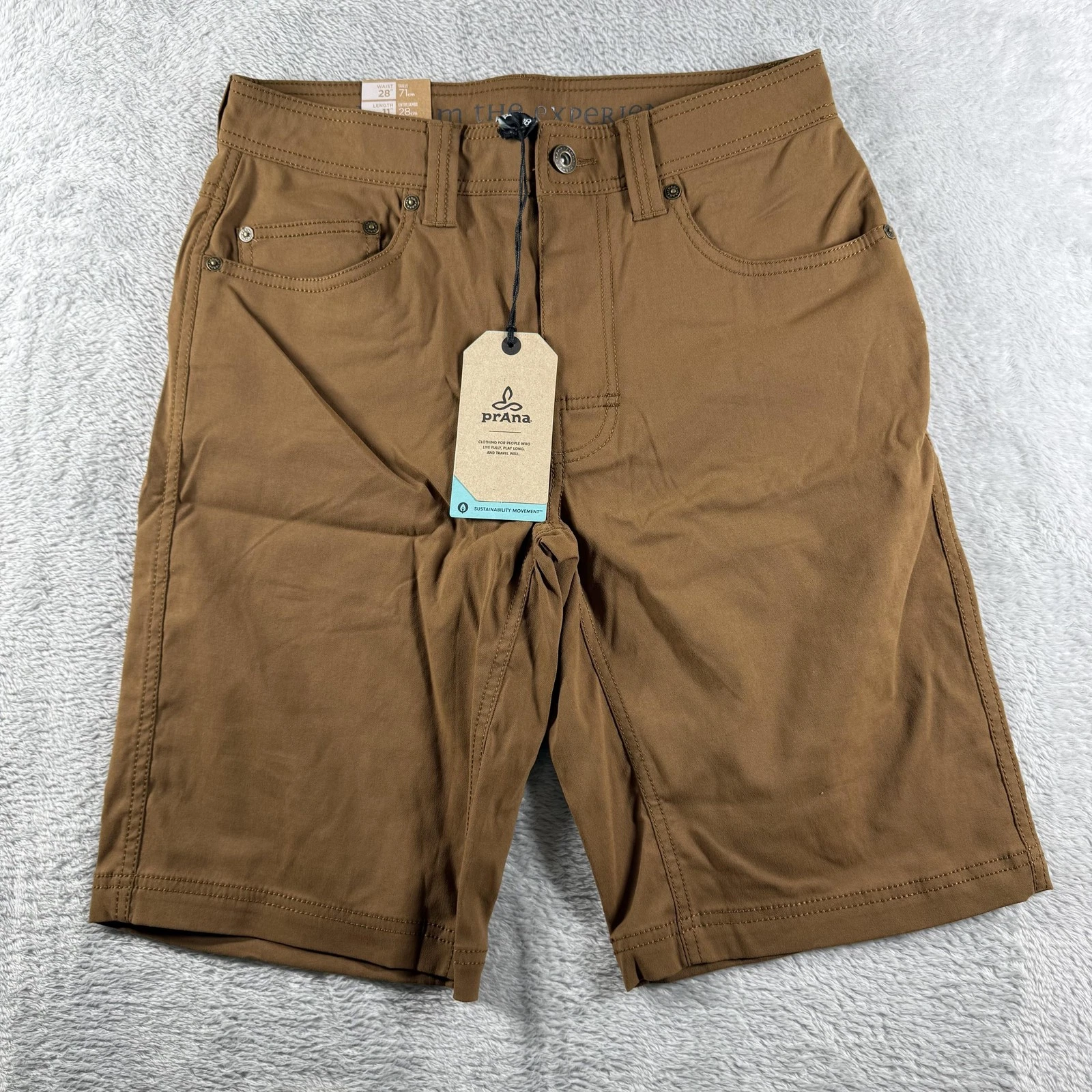 Prana Shorts Mens 28 Brown Brion Sepia Outdoor Hiking Fishing Performance New
