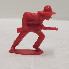 Vintage Red Plastic Cowboy Western Figure Toy Tim Mee Aurora