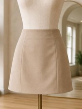 a new day Neutral Tan A-Line Mini Skirt