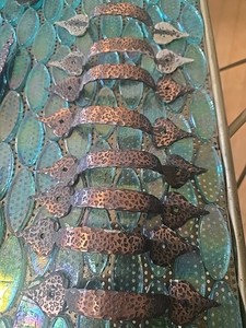 8 pc Hammered Copper Cabinet Door Or Drawer Pulls