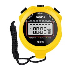PULIVIA Sports Stopwatch Timer, Single Lap Split Digital Stop Watch Yellow
