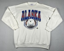 Vintage Tultex Alaska Polar Bear Crewneck Sweater Size Xl Extra Large White