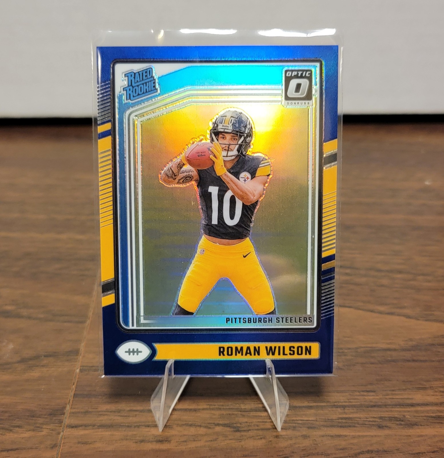 Roman Wilson 2024 NFL Donruss Optic #285 Blue Rated Rookie /199 NM