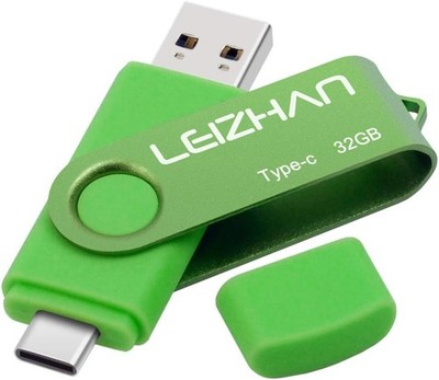 Stylish Green 32GB USB-C Pen Drive - Dual Connectivity for All Devices