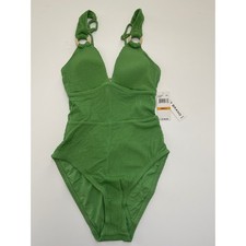Lucky Brand Plunge Green One Piece Swimsuit Size Small