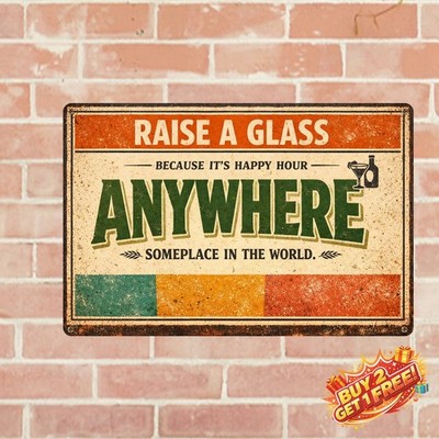 Drink Up Because Its Ireland Somewhere Vintage Metal Tin Sign Kitchen Decor