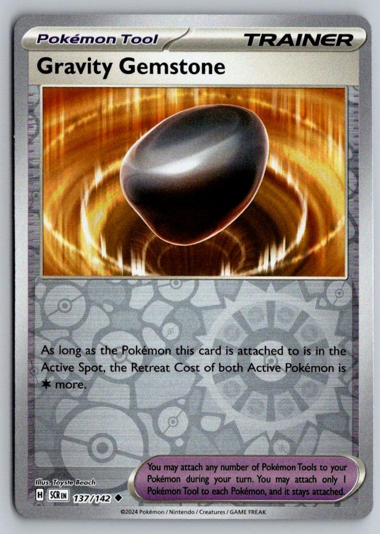 Gravity Gemstone 137/142 Uncommon Stellar Crown Pokemon Reverse Holo Near Mint