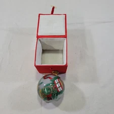 Inside Painted 3" Dia Glass Ball Christmas Ornament Music Instruments  Gift Box