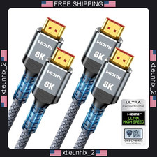 HDMI 2.1 Cable 6ft 2-Pack 8K 48Gbps Ultra High Speed for Gaming and UHD