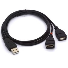 1M Long USB 2.0 Type A Male To Dual USB Female Charging Data Sync Splitter