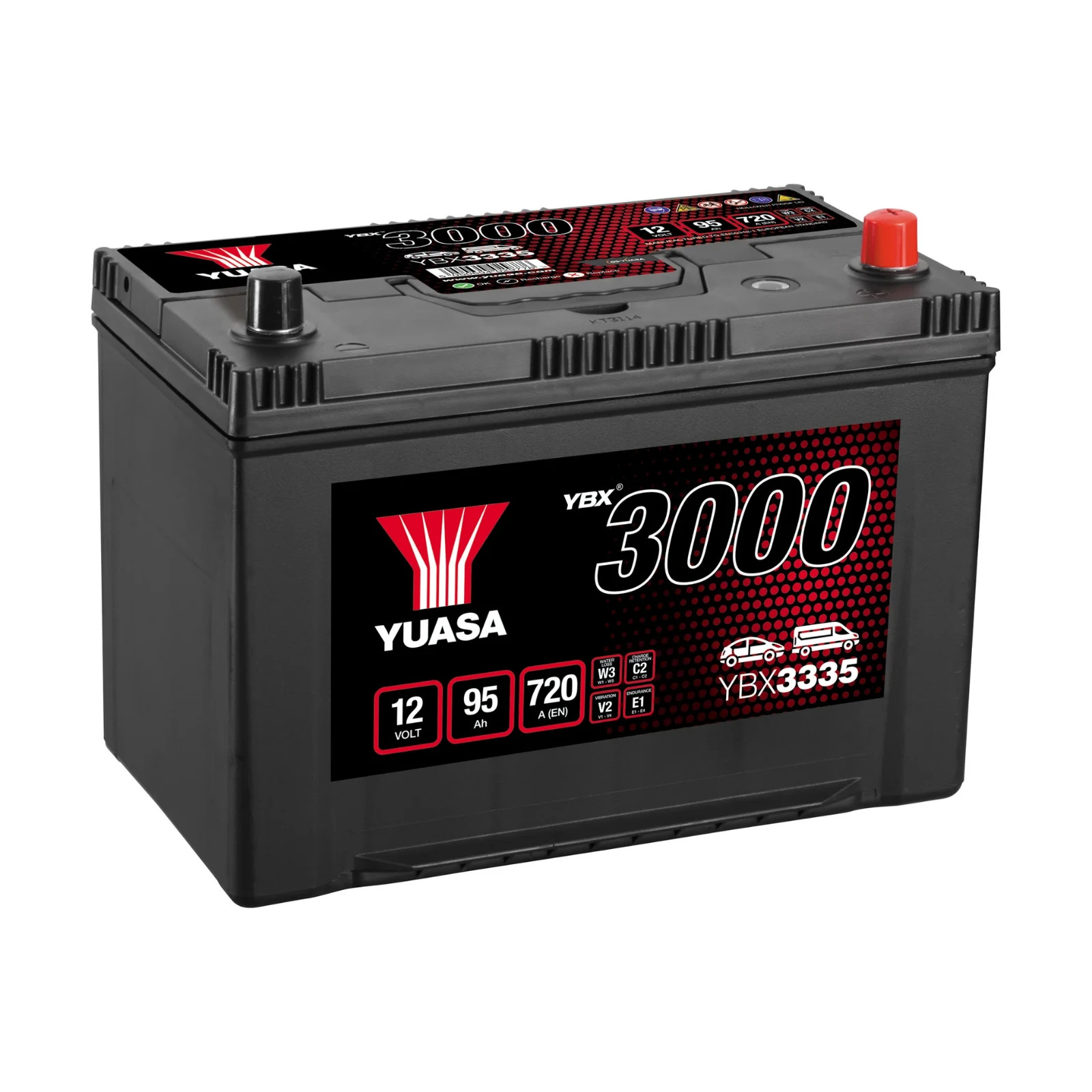 Yuasa Car Battery YBX3335 - 335 Yuasa 12v 95Ah 720A SMF Battery