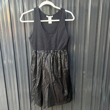 Alice + Olivia Women’s Black Babydoll Sparkle Sleeveless Cocktail Mini Dress XS