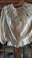 ANTIQUE EARLY 1900S LACE BLOUSE BODICE