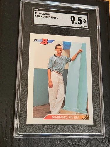 1992 Bowman Mariano Rivera 302 HOF RC Yankees Rookie SGC 9.5 FRESHLY GRADED