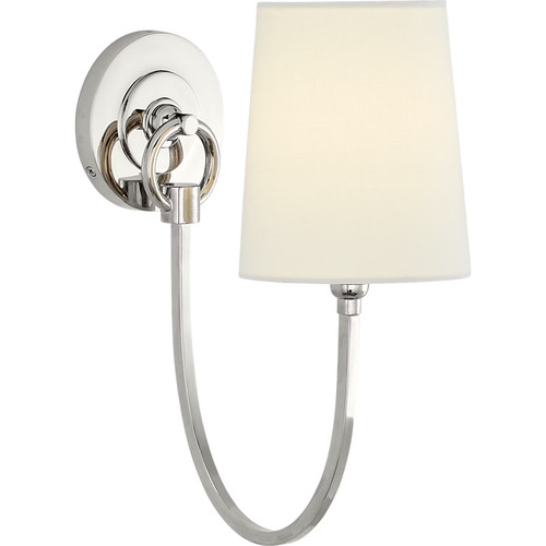Visual Comfort Reed Single Sconce in Polished Nickel (TOB 2125PN-L)