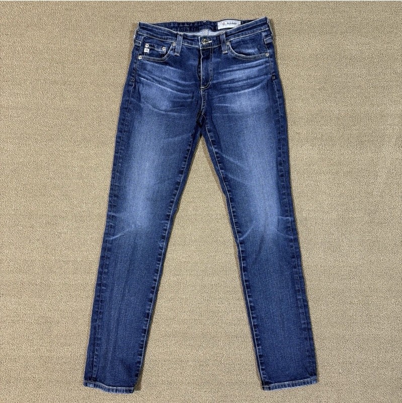 AG Adriano Goldschmied Jeans 27R Blue Stretch Slim Straight 28” Inseam [M799]