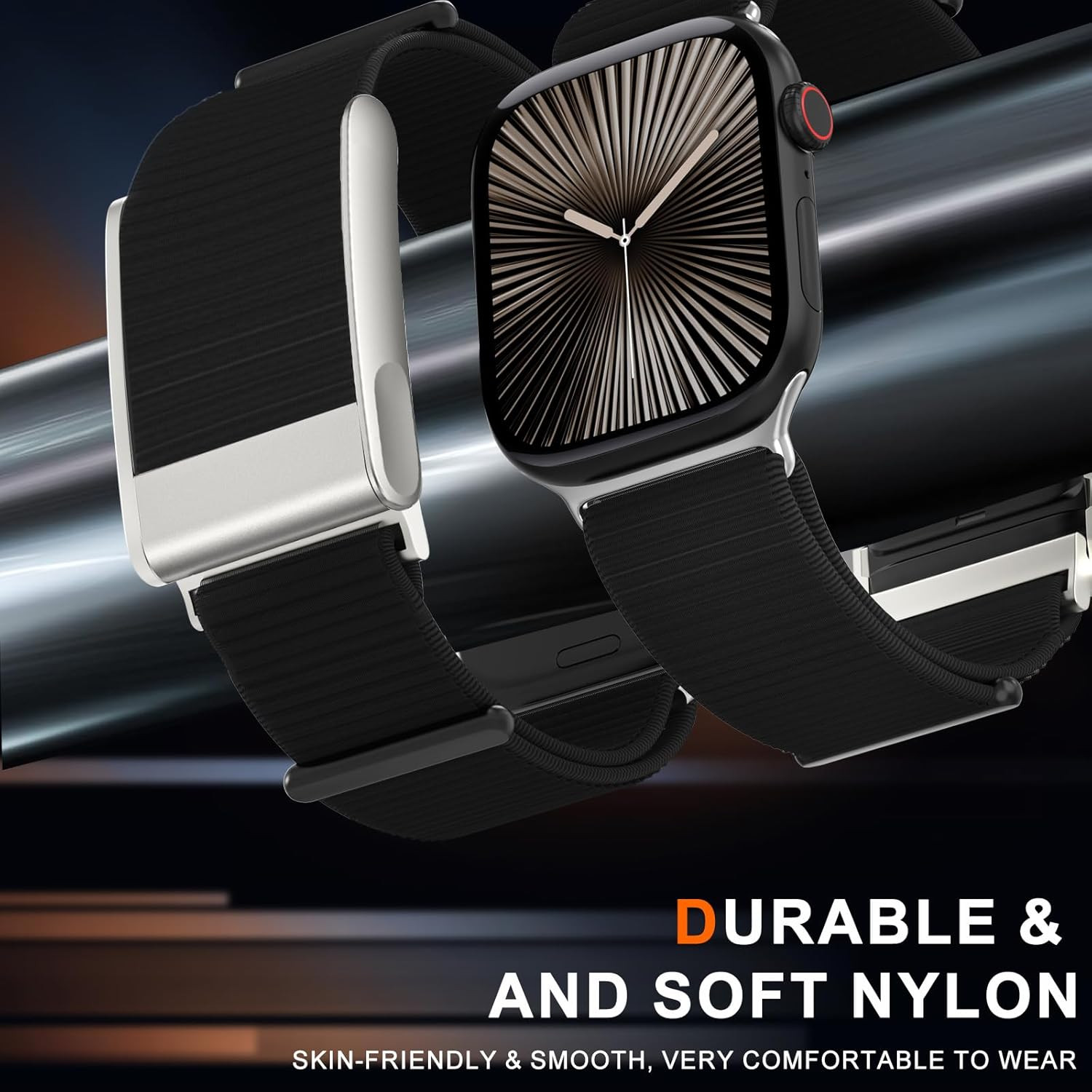 Nylon Sport Band Compatible with Whoop 5.0 Apple Watch Combo Band, Braided Elast