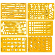 Jewelry Designing Drawing Drafting Template Set of 6 Stencils