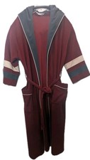 Pierre Cardin Paris New York Burgundy  Black Robe Belted Vintage XL USA Made