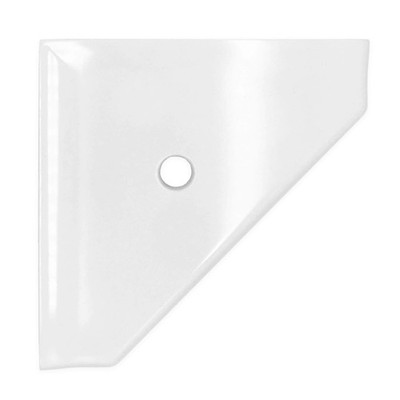 Questech 8'' Corner Shower Shelf, Retrofit Tile, Geo Flatback, Bright White