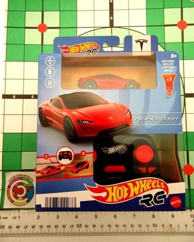 Nano Racer RC Car Tesla Roadster Red Hotwheels Radio Control Fun - Picture 3 of 7