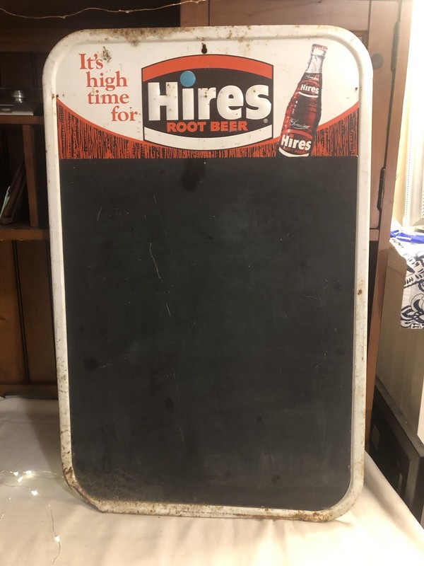 RARE!!!   Antique Authentic Hires Root Beer Chalkboard Sign