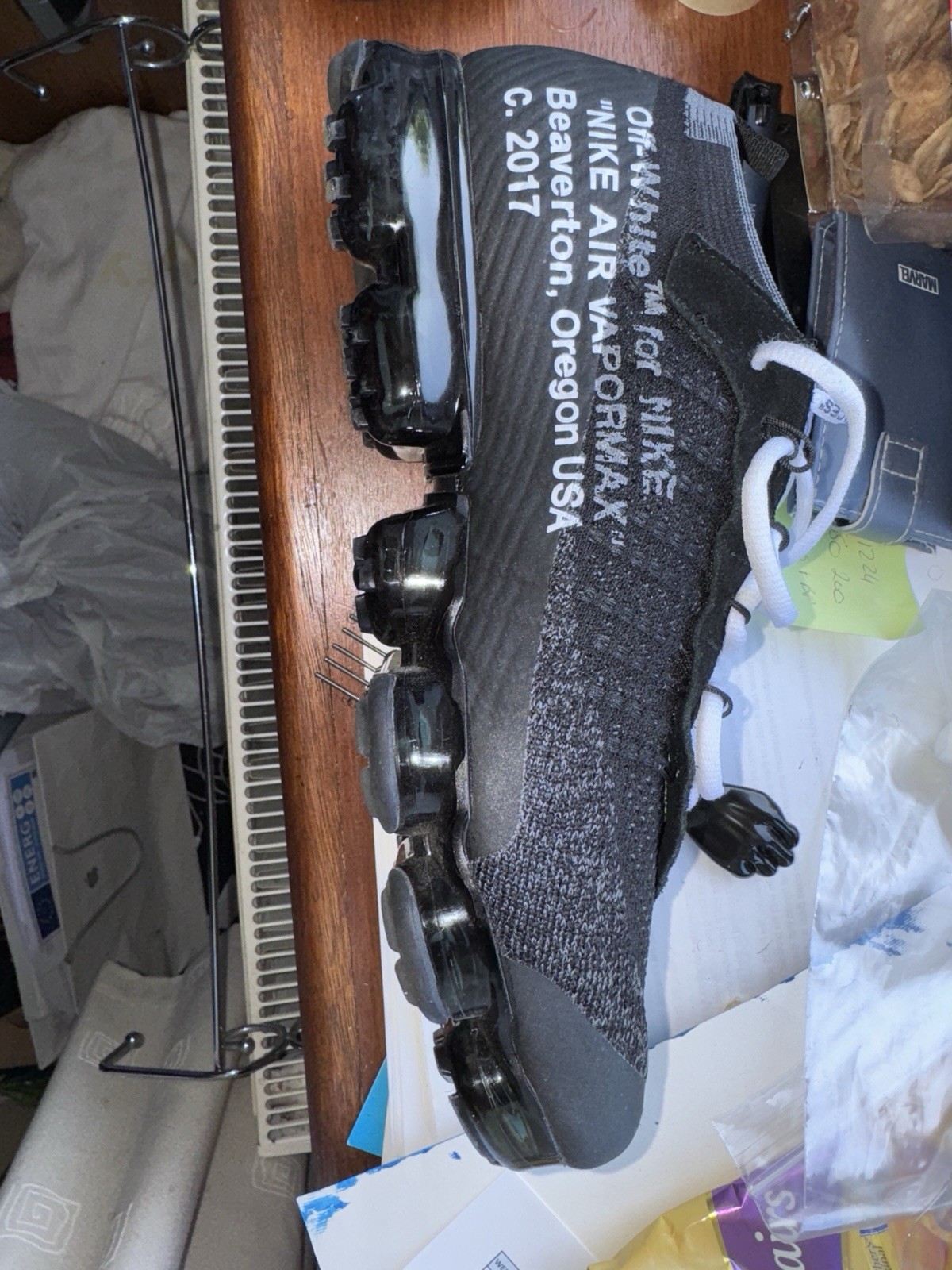 OFF WHITE X NIKE Nike Air VaporMax Off White Uk 12 Us 13 47 in nero con pizzo extra blu