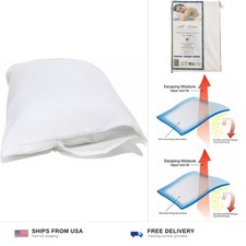 National Allergy Premium 100 Cotton Zippered Pillow Protector - Standard Siz...