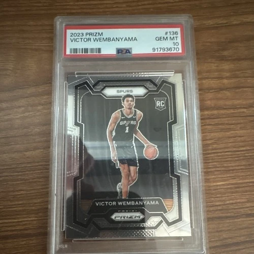Panini 2023-24 Prizm Victor Wembanyama #136 RC Base Spurs PSA 10