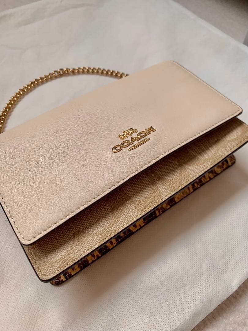 COACH Beige Python Chain Mini Shoulder Bag Unused… - image 2