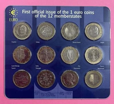 COFFRET BU de 12 Pièces de 1 EUROS Des 12 Premiers Pays Zone Euro - Photo 1/2