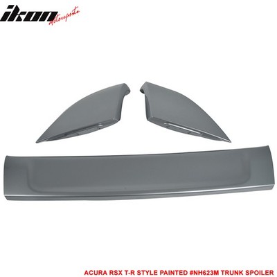 エアロバンパー グレー プラスチック メッキ 02-06 Acura RSX Dc5 Type R Trunk Spoiler Painted Satin Silver