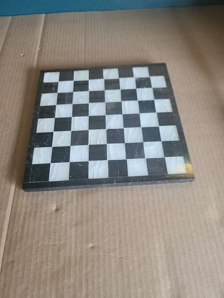 "Tablero de ajedrez vintage de piedra de ónix de mármol de 11"" solo tablero de charcutería de peso pesado" Foto 3 de 4