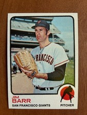 1973 Topps Baseball Card #387 Jim Barr San Francisco Giants EX+