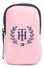 Tommy Hilfiger Addison Lanyard Pouch In Pink Multi Crest New
