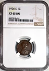 NGC XF-45 BN 1926-S Lincoln Cent, Well-Struck, Mid-Grade, Tougher Date.